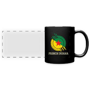 Guyane française Panneau circulaire couleurs du pays - Mug panoramique uni - noir - Devant