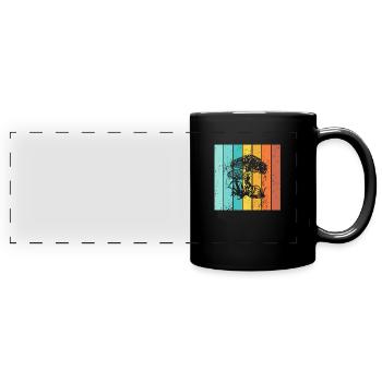 Mushroom Fungal Lover Retro Fungi Forest Gift idea - Panorama-Tasse farbig - Schwarz - Vorne