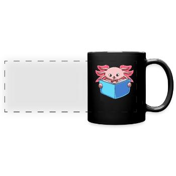 Axolotl Buchliebhaber Salamander - Panorama-Tasse farbig - Schwarz - Vorne
