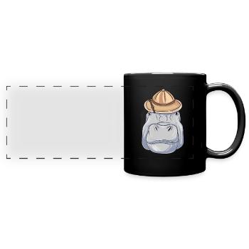 Nilpferd Safari Hut Afrikanische Tiere - Panorama-Tasse farbig - Schwarz - Vorne