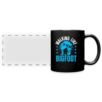 Snowshoeing lovers winter snowshoeing - Full Colour Panoramic Mug - black - Front