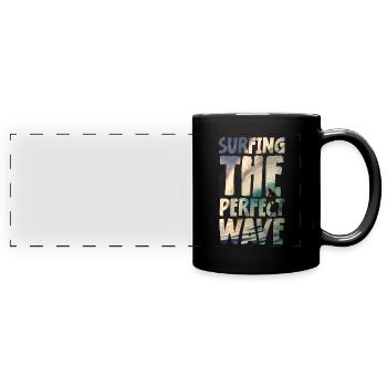 Surfing The Perfect Wave - Panorama-Tasse farbig - Schwarz - Vorne