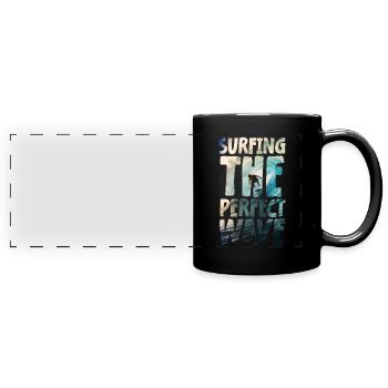 Surfing The Perfect Wave - Panorama-Tasse farbig - Schwarz - Vorne