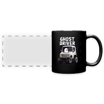 Ghost driver Geisterfahrer Halloween Humour - Mug panoramique uni - noir - Devant