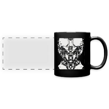 Roboter Skelett Halloween Party Kostüm Design - Panorama-Tasse farbig - Schwarz - Vorne