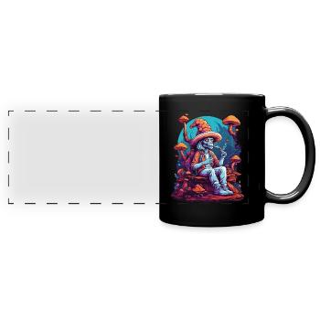 Champignons des forêts extraterrestres Transe psychédélique de Goa - Mug panoramique uni - noir - Devant