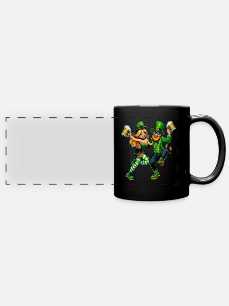 Tanzendes Paar - Panorama-Tasse farbig - Schwarz