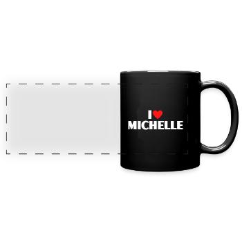 I Love Michelle Red Heart Love Fan Gift - Full Colour Panoramic Mug - black - Front