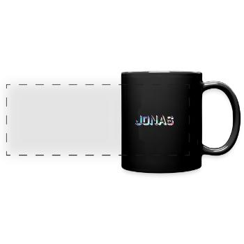 Jonas Name Vorname bunt abstrakt - Panorama-Tasse farbig - Schwarz - Vorne