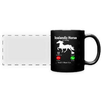 Islandpferd Tölt Island saga Isi Geschenk Isländer - Panorama-Tasse farbig - Schwarz - Vorne