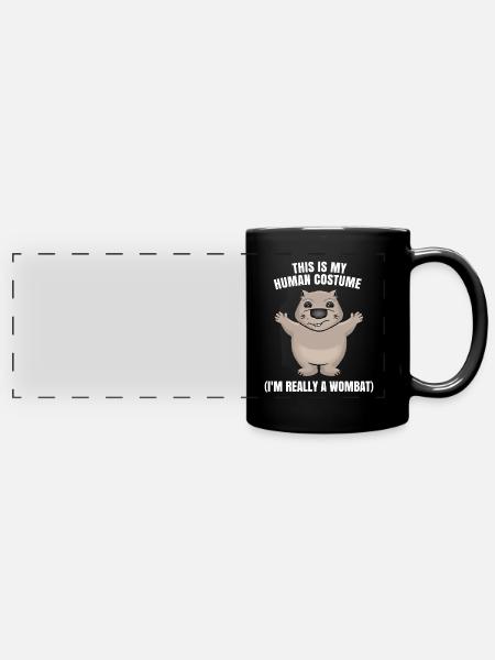 Wombat - Panorama-Tasse farbig - Schwarz
