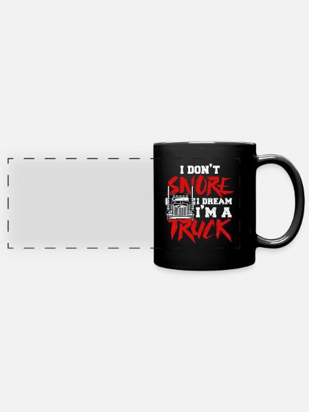 LKW - Panorama-Tasse farbig - Schwarz