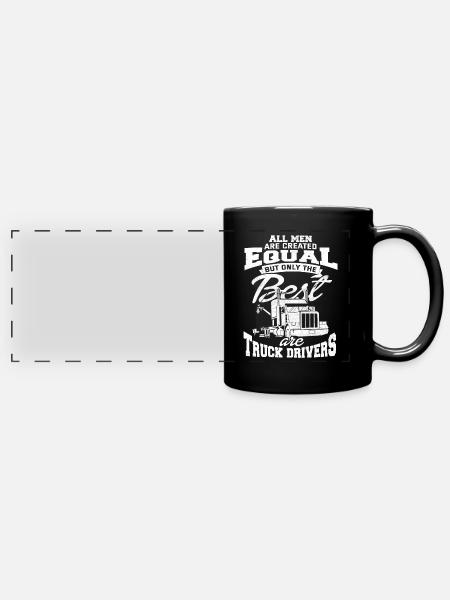 LKW - Panorama-Tasse farbig - Schwarz