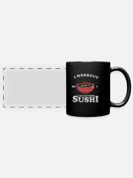 Sushi - Panorama-Tasse farbig - Schwarz