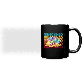 Bingo lucky number lotto gift grandpa grandma - Full Colour Panoramic Mug - black - Front