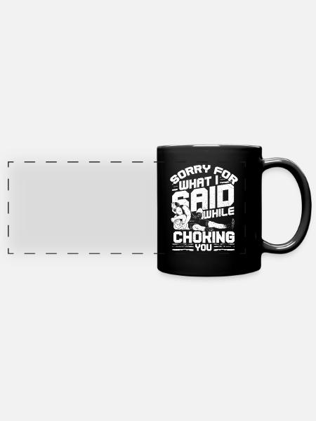 Wrestling - Panorama-Tasse farbig - Schwarz