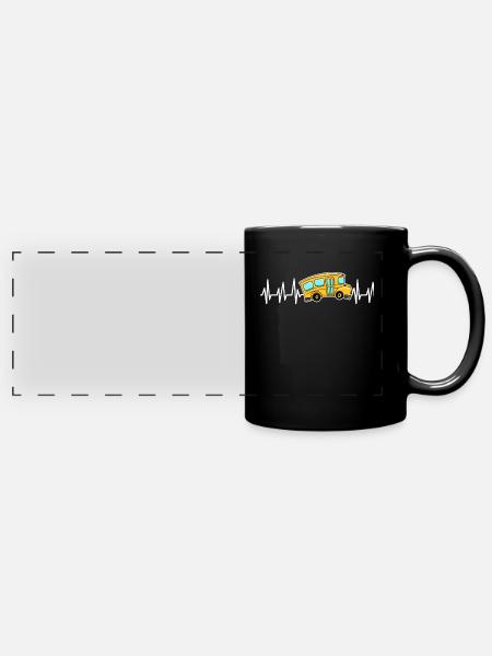 Bus - Panorama-Tasse farbig - Schwarz