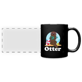 otter - Full Colour Panoramic Mug - black - Front