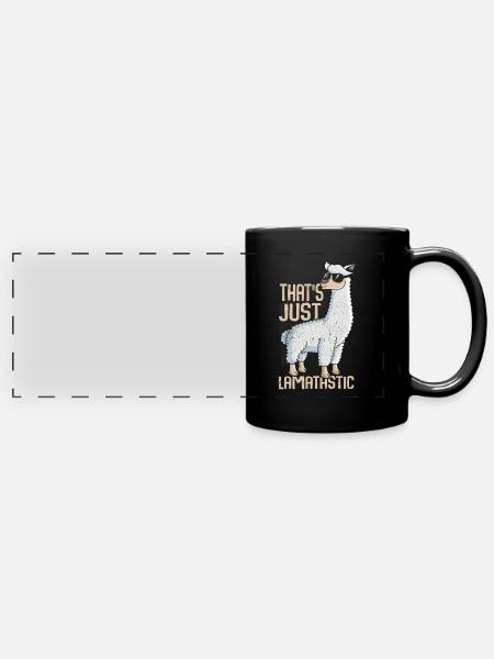 Lama - Panorama-Tasse farbig - Schwarz