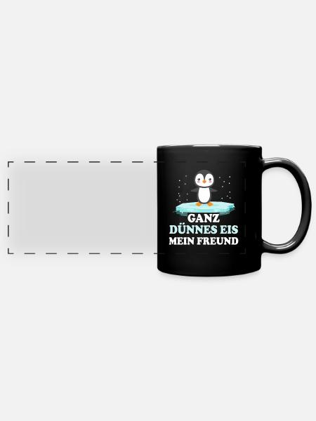 Pinguin - Panorama-Tasse farbig - Schwarz