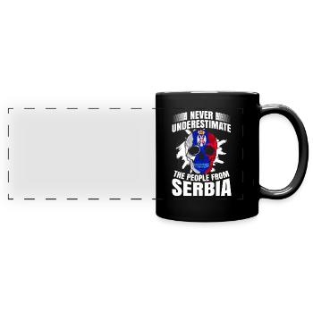 Serbie - Mug panoramique uni - noir - Devant