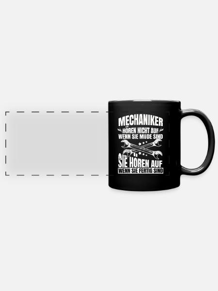 Mechaniker - Panorama-Tasse farbig - Schwarz