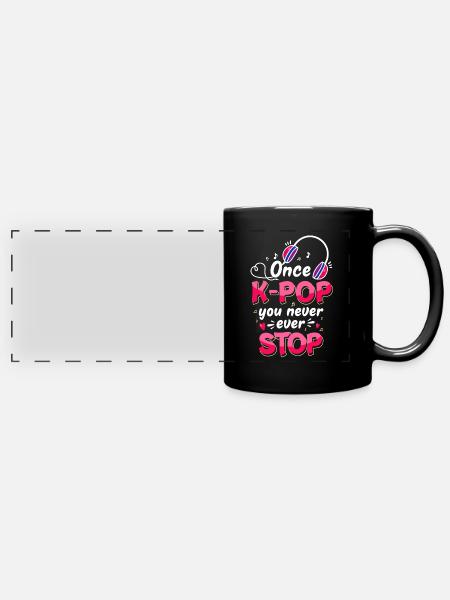 K-Pop - Panorama-Tasse farbig - Schwarz