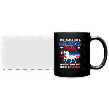 Island pferdr geschenk Cheval Pony Tölt Iceland Horse - Mug panoramique uni - noir - Devant