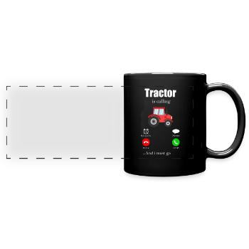 Tracteur - Mug panoramique uni - noir - Devant