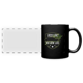 Panzer - Panorama-Tasse farbig - Schwarz - Vorne