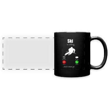 Skifahren - Panorama-Tasse farbig - Schwarz - Vorne