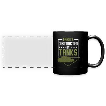 Panzer Militär Tank Armee Geschenk Panzerfahrer - Panorama-Tasse farbig - Schwarz - Vorne