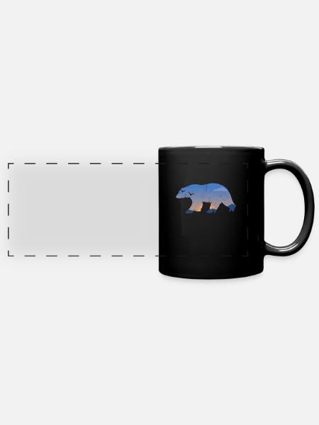Bär - Panorama-Tasse farbig - Schwarz