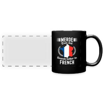 France Drapeau France Paris Marseille Français - Mug panoramique uni - noir - Devant
