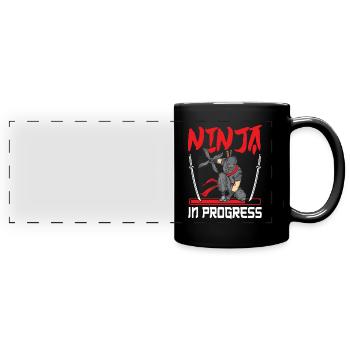 Ninja - Panorama-Tasse farbig - Schwarz - Vorne