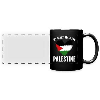 Palästina Geschenk Free Palestine Gaza Streifen - Panorama-Tasse farbig - Schwarz - Vorne