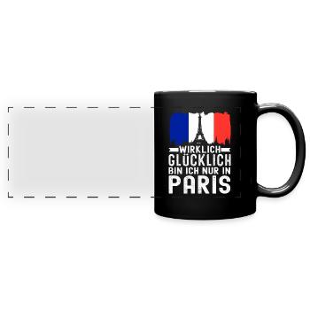 France Drapeau France Paris Marseille Français - Mug panoramique uni - noir - Devant