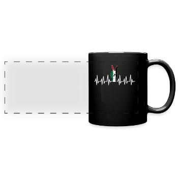 Palästina Geschenk Free Palestine Gaza Streifen - Panorama-Tasse farbig - Schwarz - Vorne