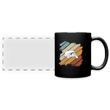 Turtle Relaxed Chill Sea Ocean Beach - Full Colour Panoramic Mug - black - Front