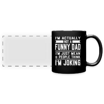 Vatertagsgeschenk - Panorama-Tasse farbig - Schwarz - Vorne