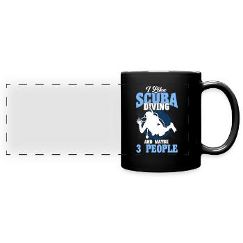 Sporttauchen Geschenk Unterwasser Sporttaucher - Panorama-Tasse farbig - Schwarz - Vorne