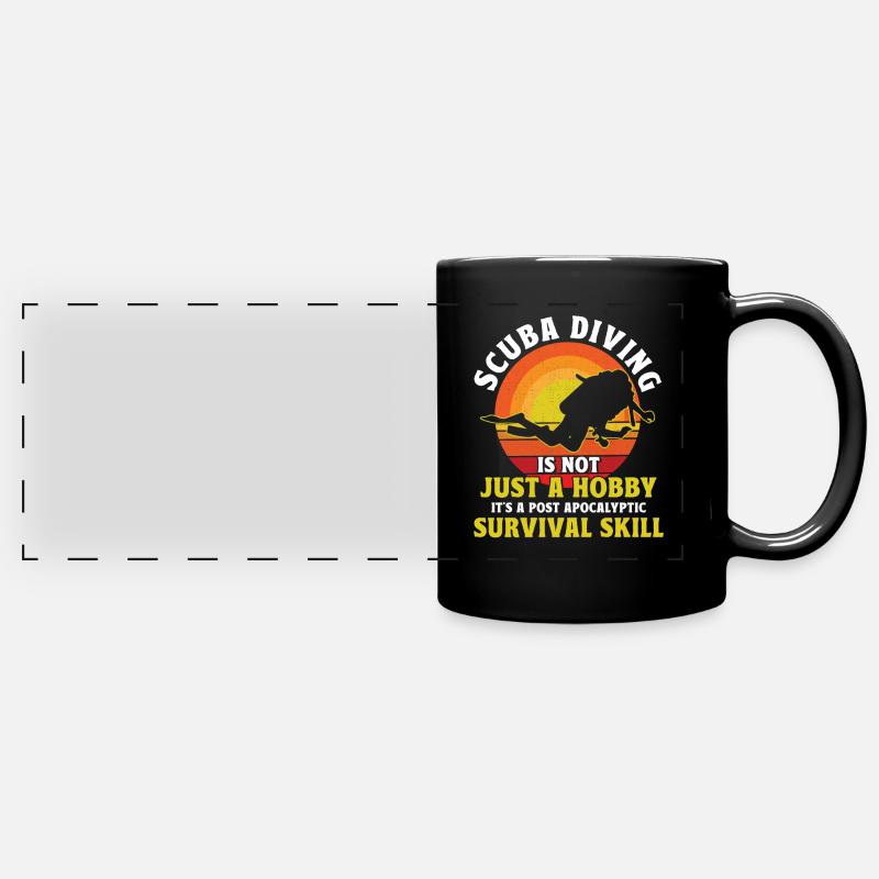 Scuba Diving Gift Underwater Scuba Diver - Full Colour Panoramic Mug - black