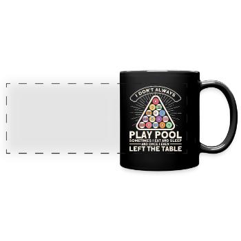 Billard Geschenkidee Billardspieler Pool Snooker - Panorama-Tasse farbig - Schwarz - Vorne