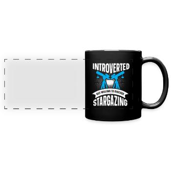 Stargazer Gift Kosmologie Stargazing - Panorama-Tasse farbig - Schwarz - Vorne
