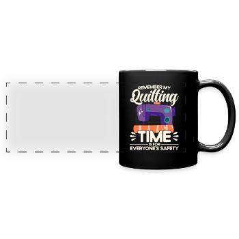 Quilten Geschenk Nähen Stricken Quilter - Panorama-Tasse farbig - Schwarz - Vorne