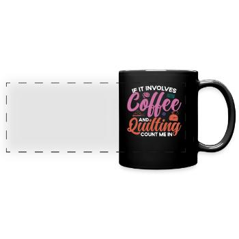 Quilten Geschenk Nähen Stricken Quilter - Panorama-Tasse farbig - Schwarz - Vorne