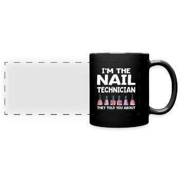 Nageltechniker Nagelstudio Nail Tech - Panorama-Tasse farbig - Schwarz - Vorne