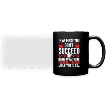 Personal Trainer Coach Gym Workout Fitness Trainer - Full Colour Panoramic Mug - black - Front