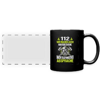 Firefighter Tshirt Firefighter Firefighter 112 - Full Colour Panoramic Mug - black - Front