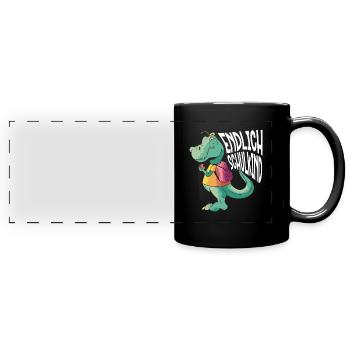 School 1. Grade - Panorama-Tasse farbig - Schwarz - Vorne